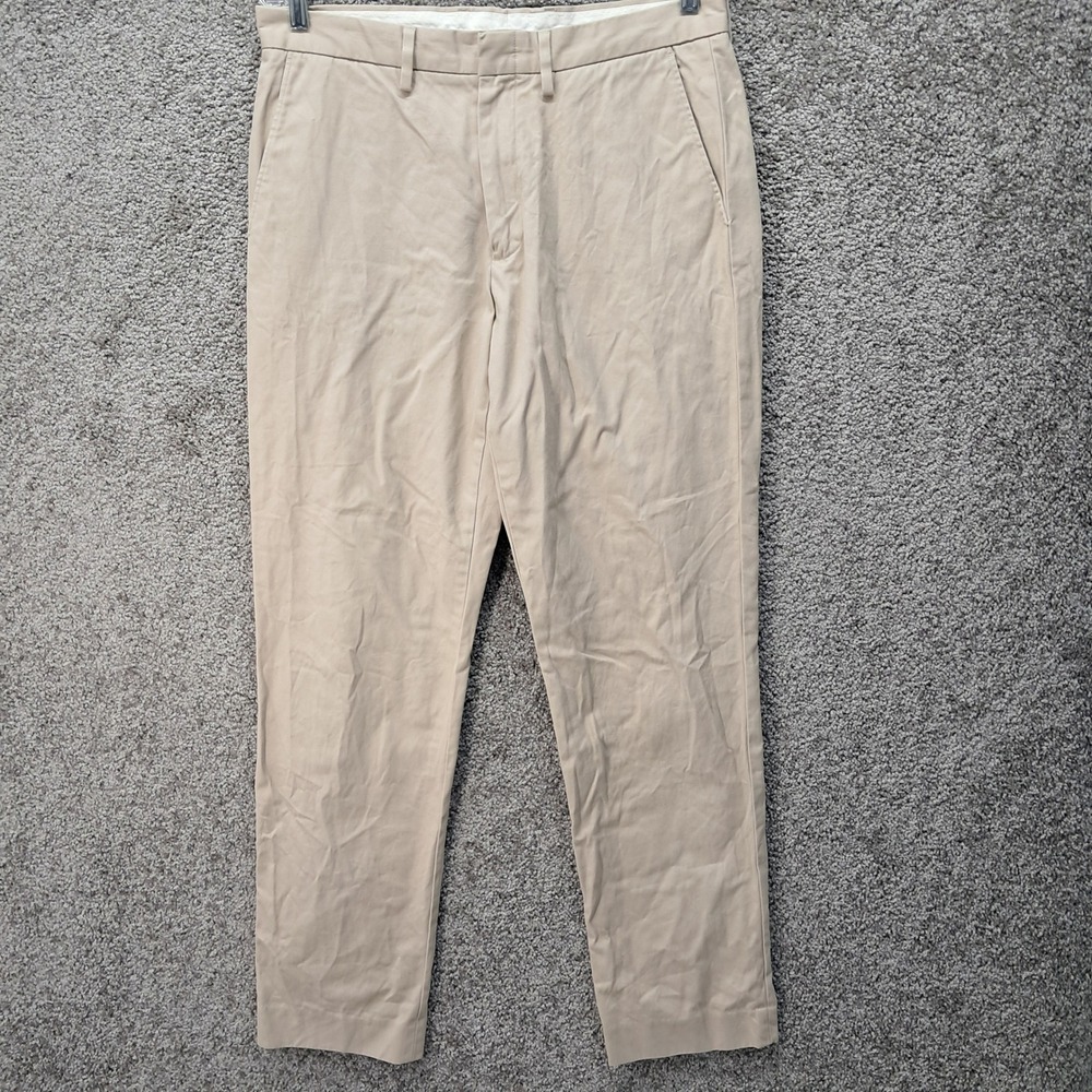 J.Crew Bowery Mens Tan Khaki Cotton Dress Pants 31x32 (Measures 34x31)
